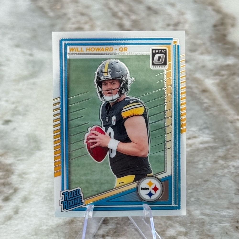 🔥 2025 Will Howard Panini Donruss Optic Rated Rookie Card. Pittsburgh Steelers